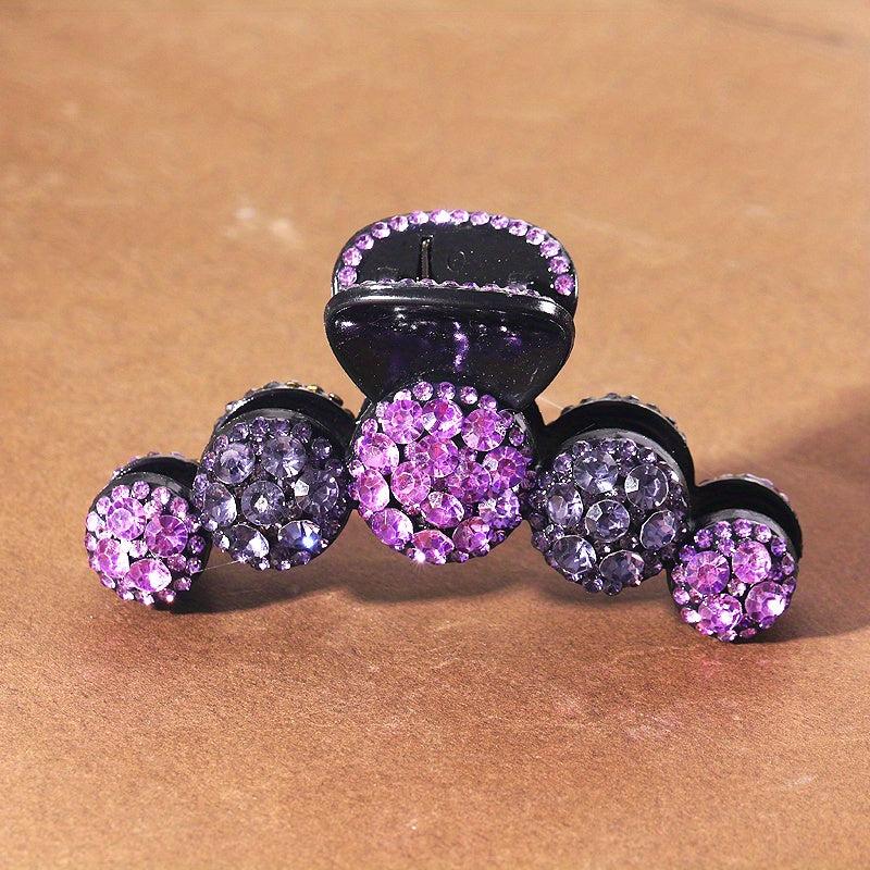 Rhinestone Round Hair Claw Shark Claw Head Jewelry Hair Acc