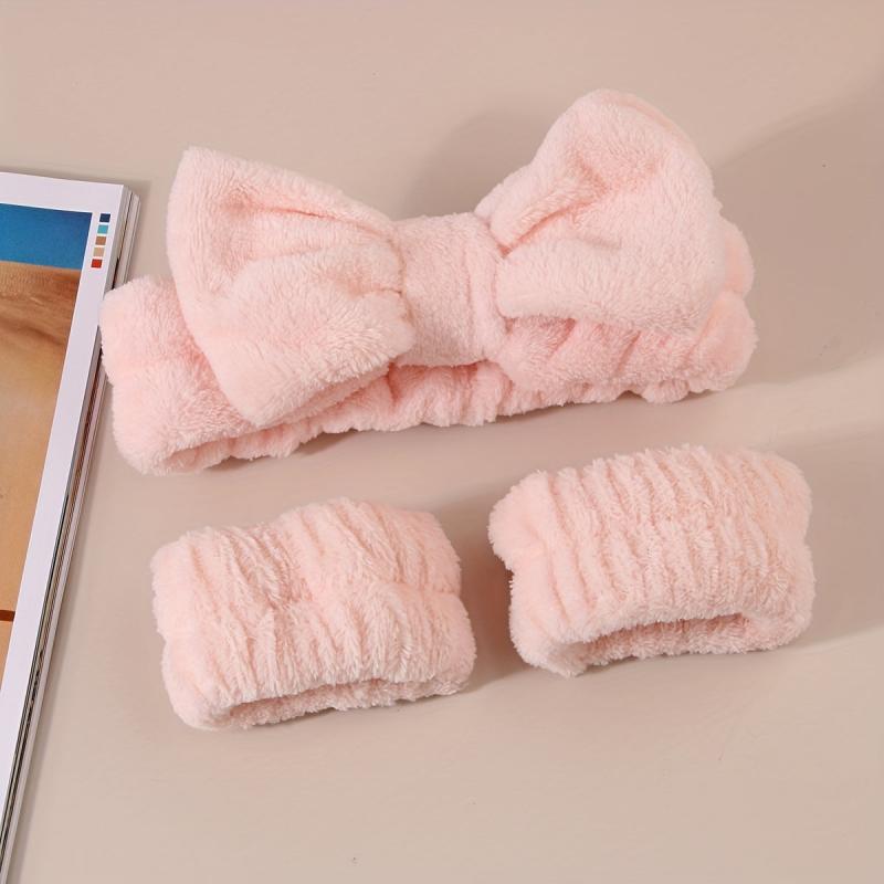 Coral Fleece Soft Headband Wristband For Washing Face Towel