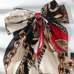 Chain Print Bow Barrettes Ribbon Hair Pins Hair Accessories 2pcs