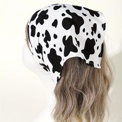 Cow Print Kerchief Dustproof Bandana Hair Accessories
