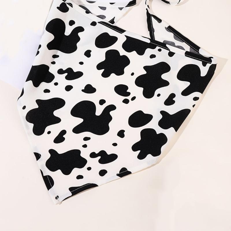 Cow Print Kerchief Dustproof Bandana Hair Accessories