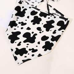 Cow Print Kerchief Dustproof Bandana Hair Accessories
