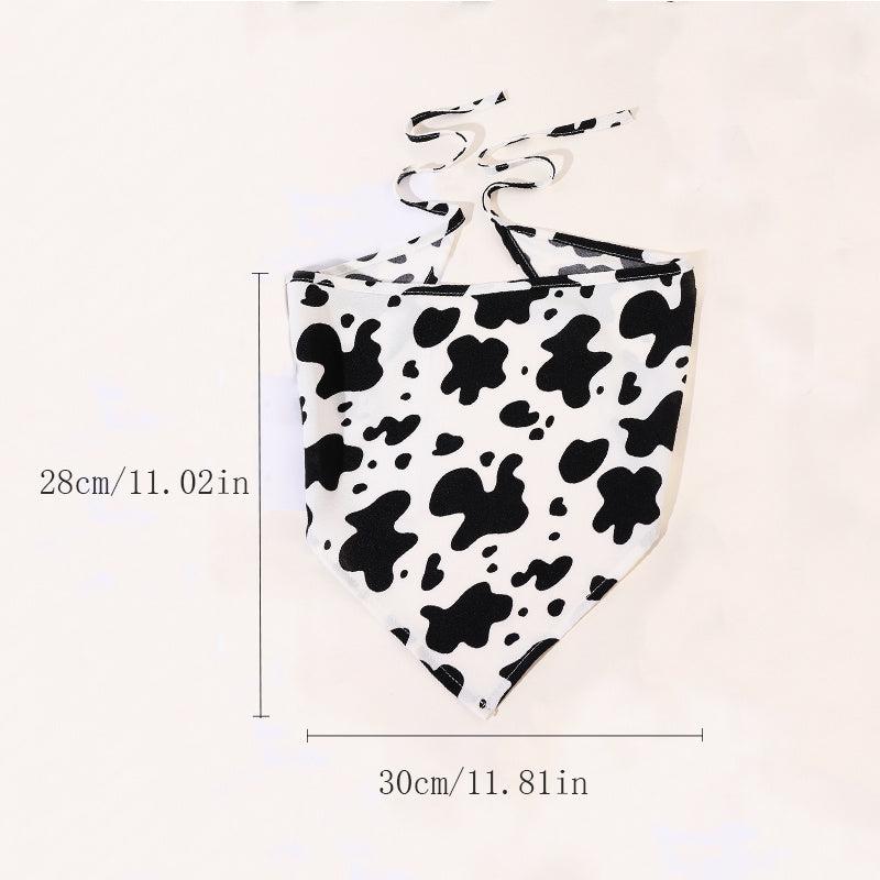 Cow Print Kerchief Dustproof Bandana Hair Accessories