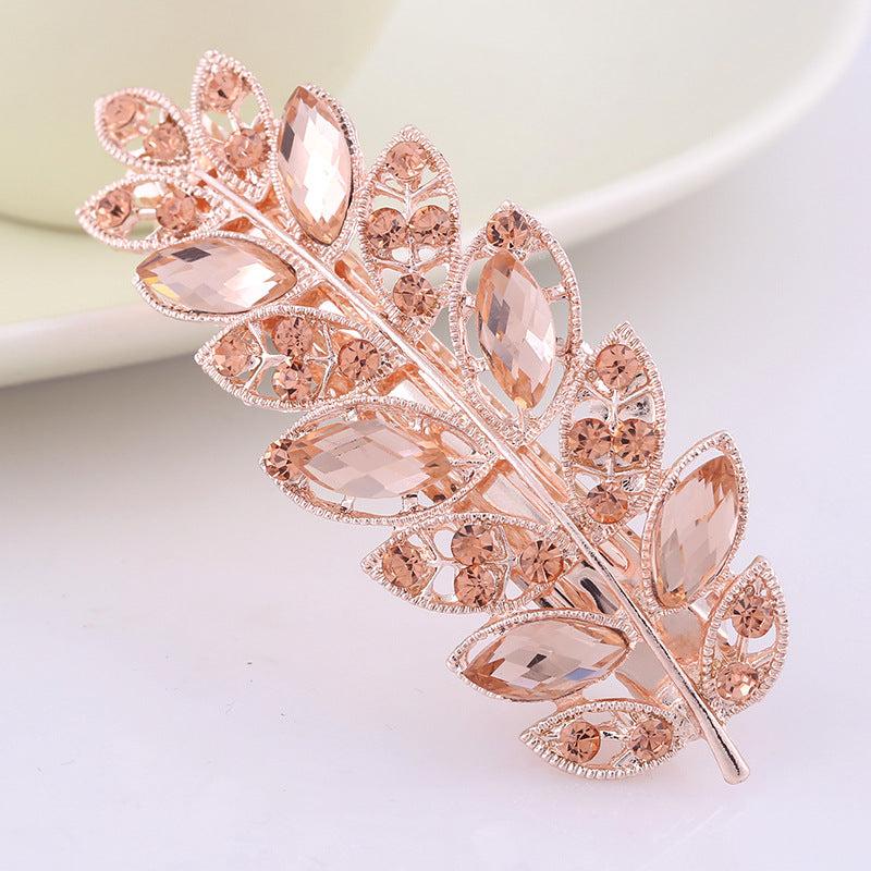Large Flower Hair Barrette Clips Rhinestone Hairpin Accessories