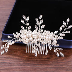 Rhinestones Floral Vine Leaves Bridal Hair Comb