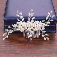 Rhinestones Floral Vine Leaves Bridal Hair Comb