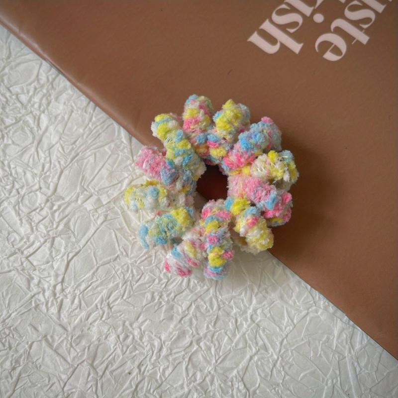 Bohemia Scrunchie Ponytail Holder Fuzzy Hair Tie Elastic Headwear
