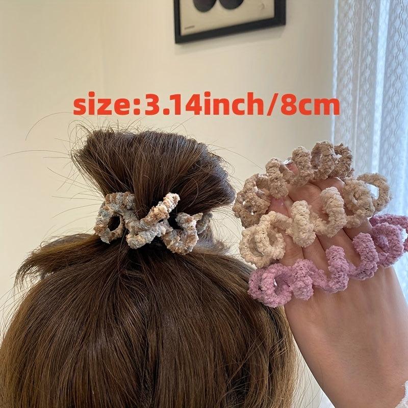 Bohemia Scrunchie Ponytail Holder Fuzzy Hair Tie Elastic Headwear