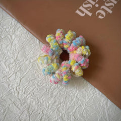 Bohemia Scrunchie Ponytail Holder Fuzzy Hair Tie Elastic Headwear