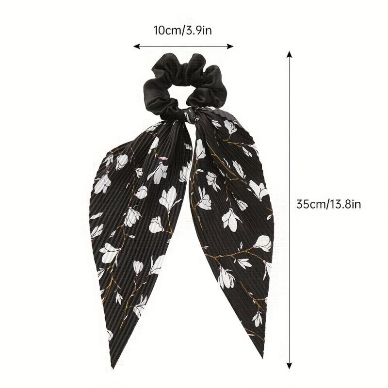 Floral Pattern Scarf Scrunchies Hair Tie Style Hair Rope Ponytail Holder