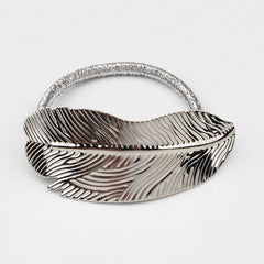Metal Leaves Hair Elastics Ties Stretchy Rubber Bands Ponytail Holder