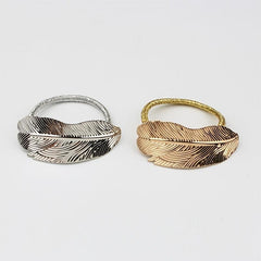 Metal Leaves Hair Elastics Ties Stretchy Rubber Bands Ponytail Holder