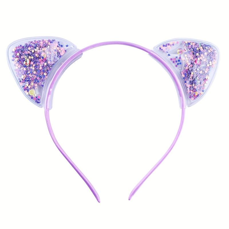 Cat Ears Hair Band Star Sequin Head Hoop for Kids