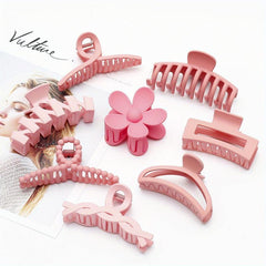 8pcs Solid Hair Claw Shark Clip Ponytail Holder Jaw Clip Non-slip for Women
