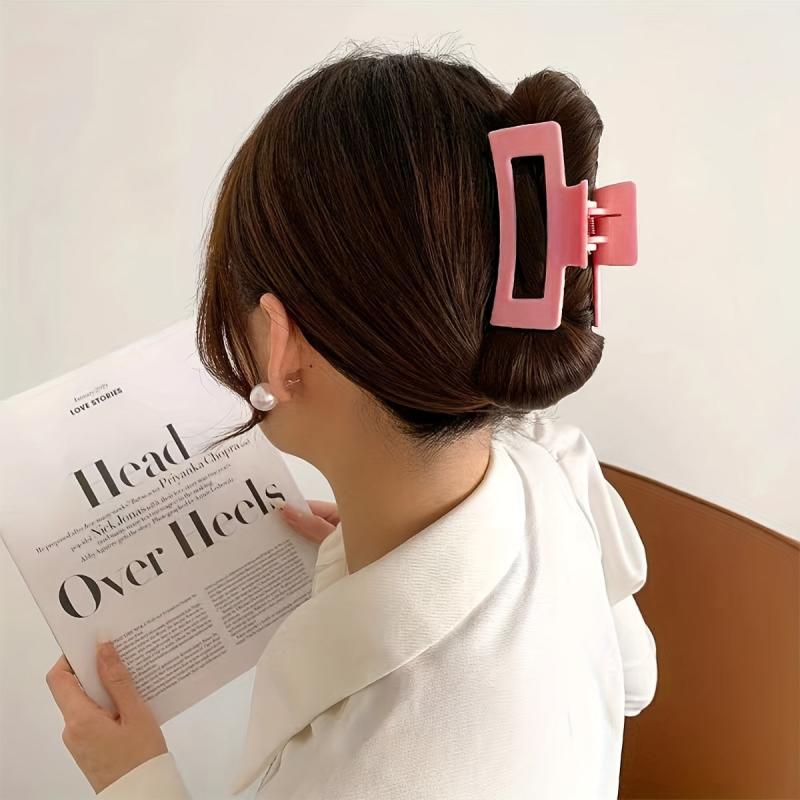 8pcs Solid Hair Claw Shark Clip Ponytail Holder Jaw Clip Non-slip for Women