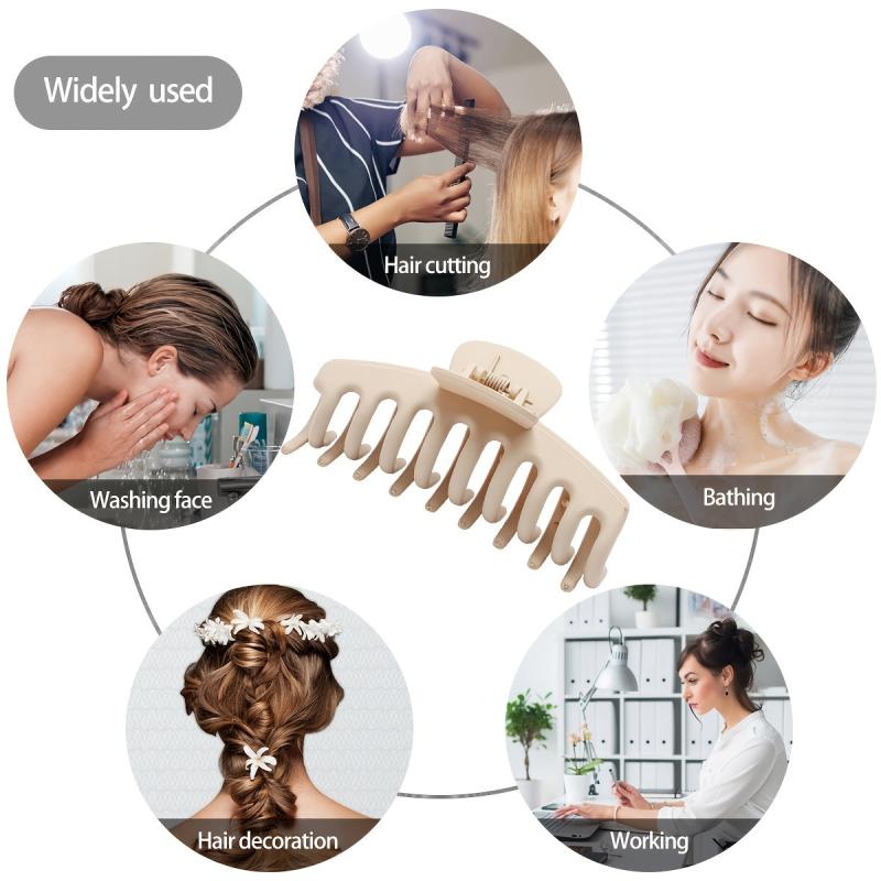 8pcs Solid Hair Claw Shark Clip Ponytail Holder Jaw Clip Non-slip for Women