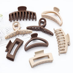 8pcs Solid Hair Claw Shark Clip Ponytail Holder Jaw Clip Non-slip for Women