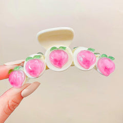3pcs Peach Pattern Hair Claw Back Head Hair Claw Female Hair Accessories