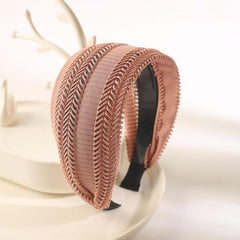 Black Wide Brim Hair Band Non Slip Hollow Headwear