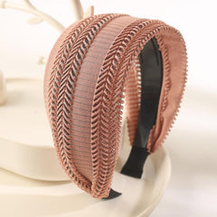 Black Wide Brim Hair Band Non Slip Hollow Headwear