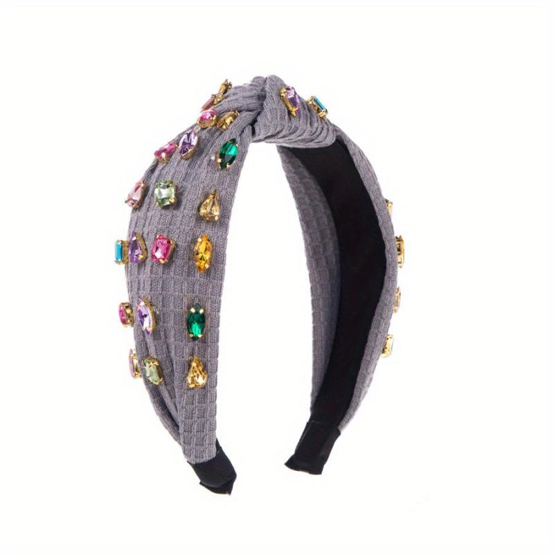 Baroque Crystal Headband Cross Knotted Head Hoop Wide Criss Cross Headdress