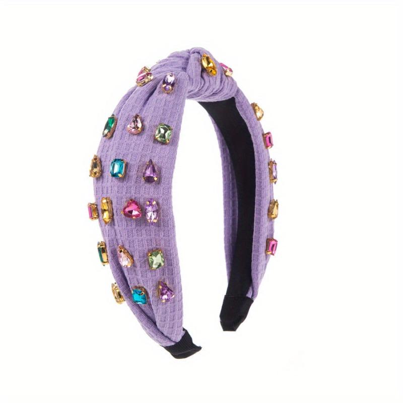 Baroque Crystal Headband Cross Knotted Head Hoop Wide Criss Cross Headdress