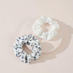 2 Pcs Floral Print Scrunchies Hairbands Ponytail Holder Elastic Hair Ties