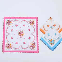 6pcs Ladies Floral Handkerchiefs Portable Pocket Tissue Bandana 3 Colors