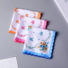 6pcs Ladies Floral Handkerchiefs Portable Pocket Tissue Bandana 3 Colors