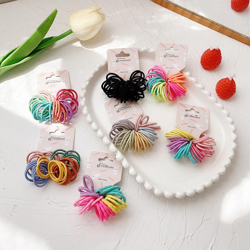 20pcs Colorful Small Elastic Hair Bands Ponytail Holder Rubber Bands Headband