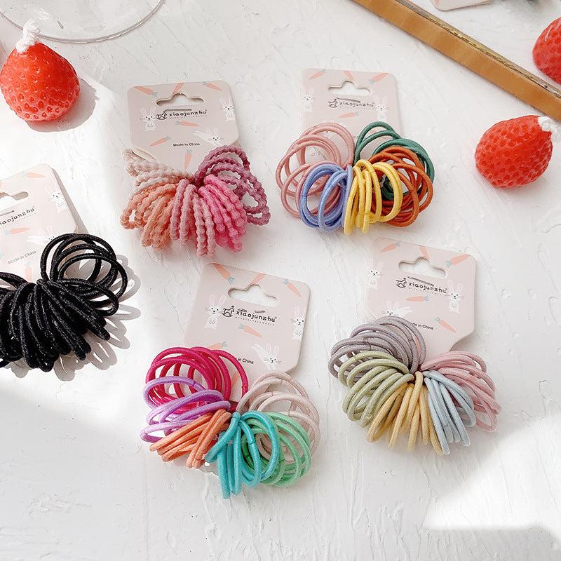 20pcs Colorful Small Elastic Hair Bands Ponytail Holder Rubber Bands Headband