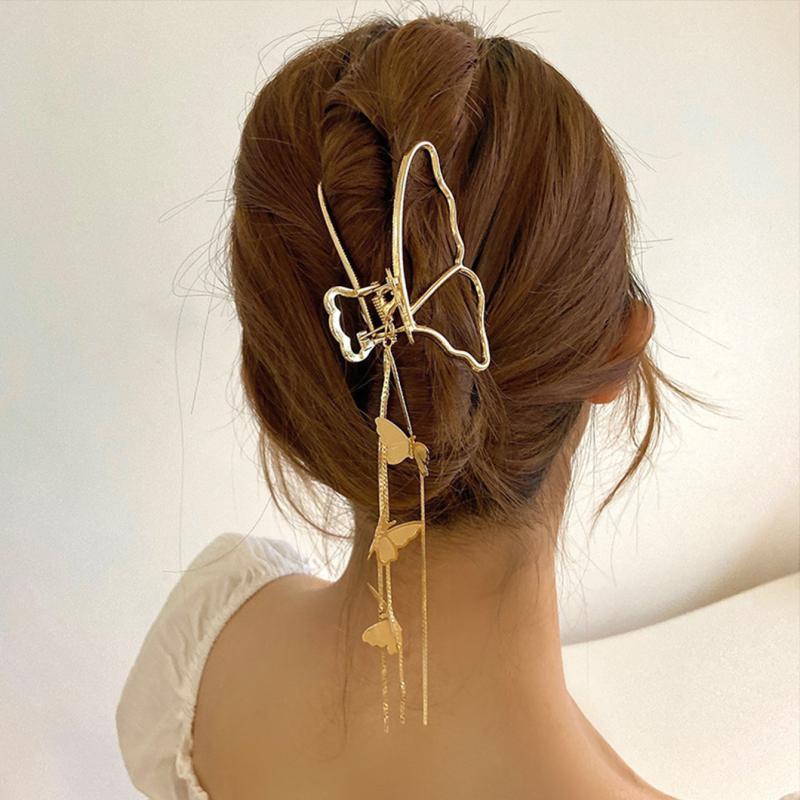 Metal Butterfly Hair Claw Clips For Thick Hair Golden Hair Accessories