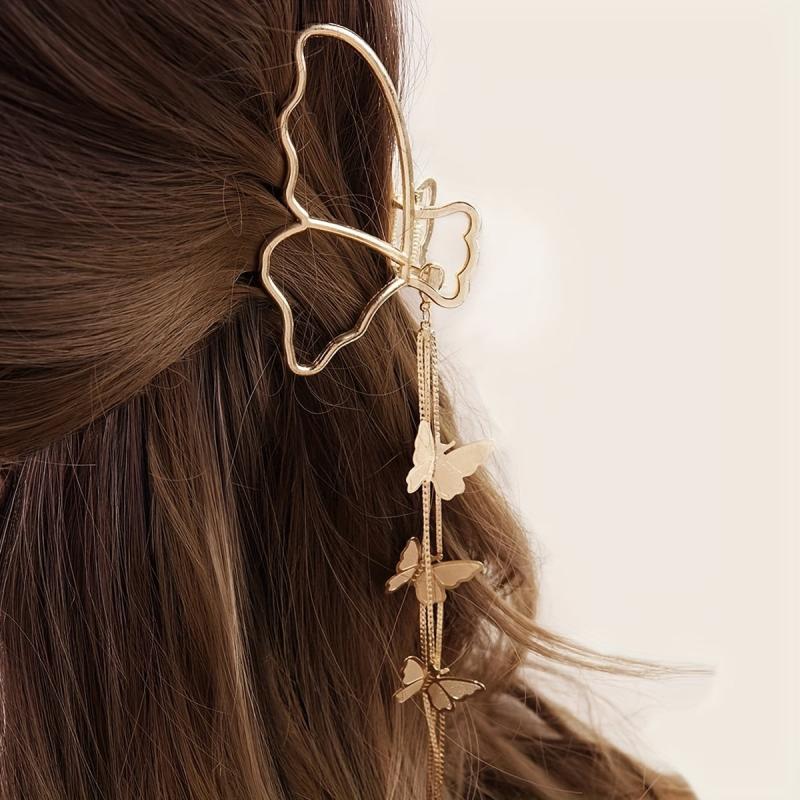 Metal Butterfly Hair Claw Clips For Thick Hair Golden Hair Accessories