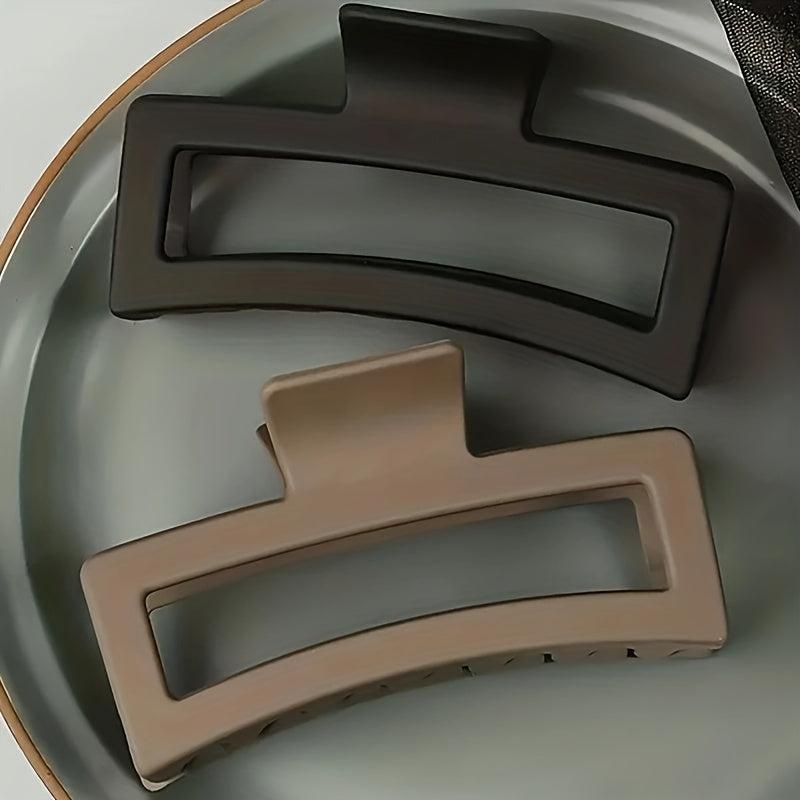 2pcs Oversized Rectangular Frame Hair Claw