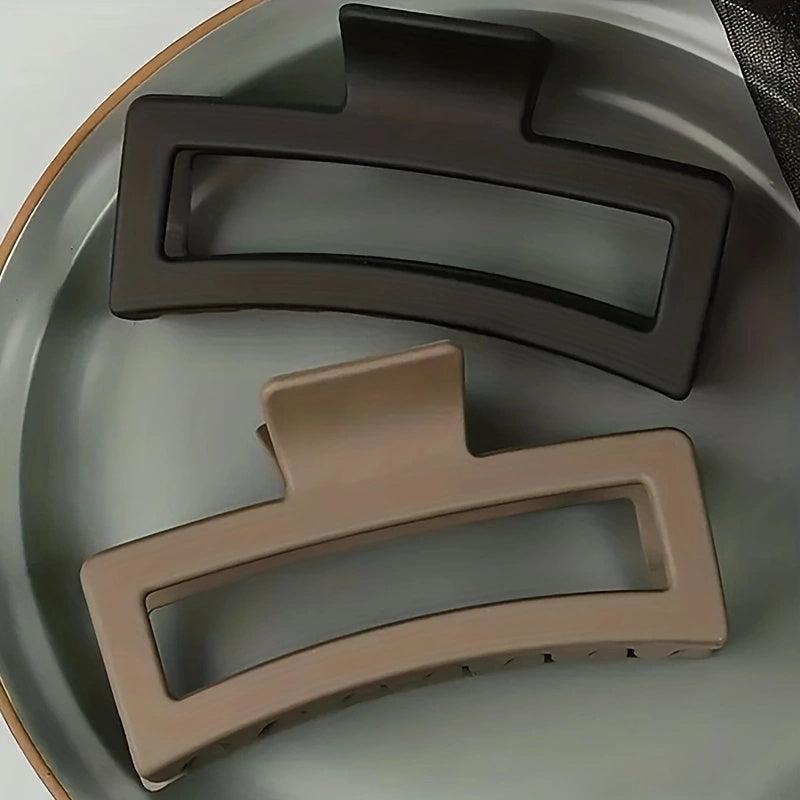 2pcs Oversized Rectangular Frame Hair Claw