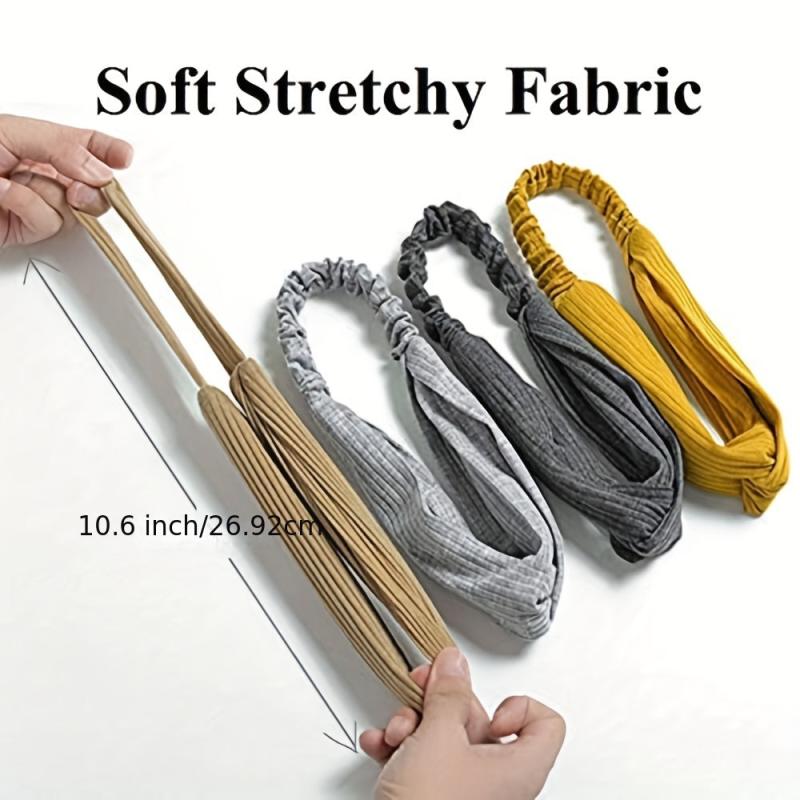 8PCS Vintage Headband Woven Twist Boho Stretchy Hair Bands Girls Turban Yoga