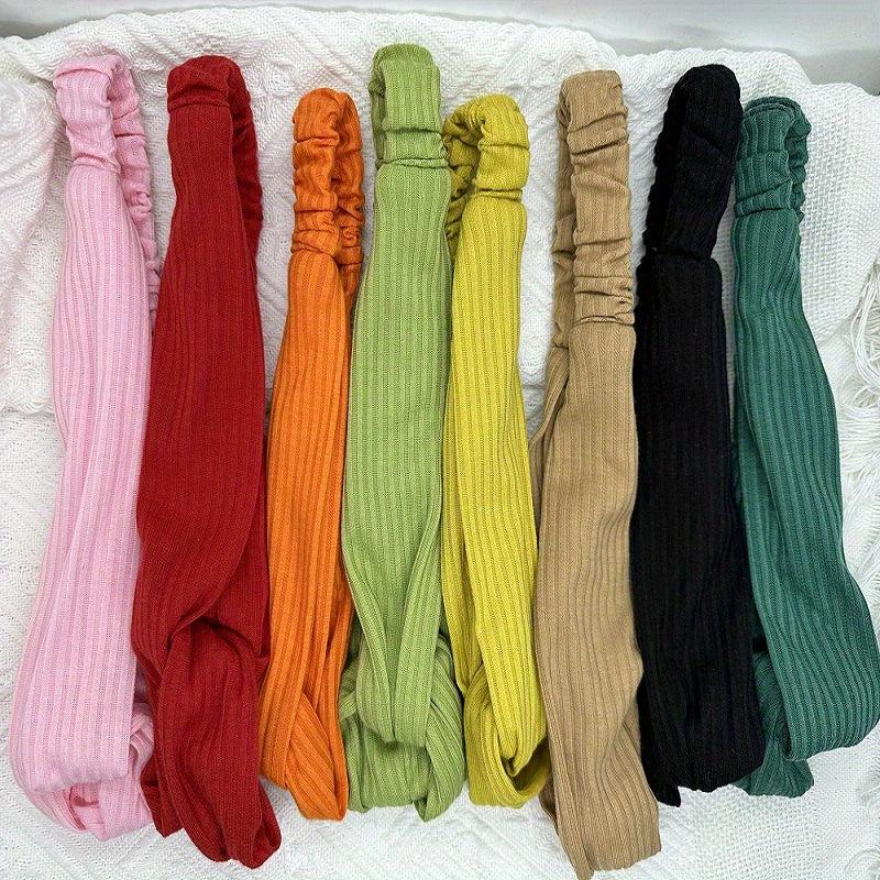8PCS Vintage Headband Woven Twist Boho Stretchy Hair Bands Girls Turban Yoga