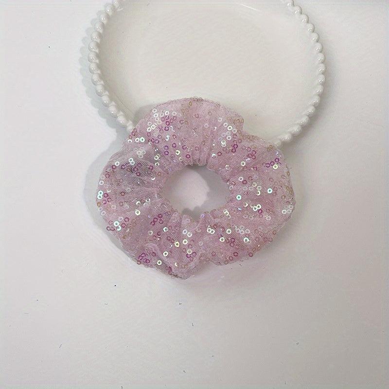 LED Lighting Sequin Scrunchies Hair Tie Bracelet For Halloween Christmas