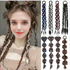 Y2K Boxing Braid Wig Sweet Twist Braid Double Ponytail