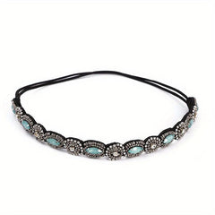 Crystal Rhinestone Headband Beaded Headband Elastic Hair Bands For Women