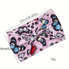 Boho Hair Bands Butterfly Print Headband Bohemian Turban Bandanas