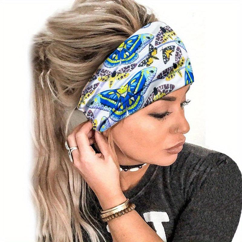 Boho Hair Bands Butterfly Print Headband Bohemian Turban Bandanas