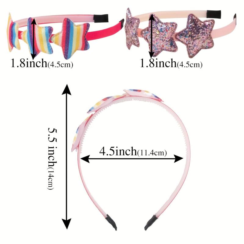 Y2K Star Sequin Headband Glitter Hair Band For Girls Toddlers