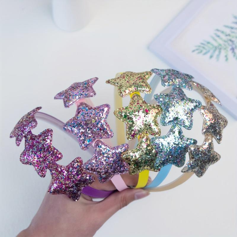 Y2K Star Sequin Headband Glitter Hair Band For Girls Toddlers