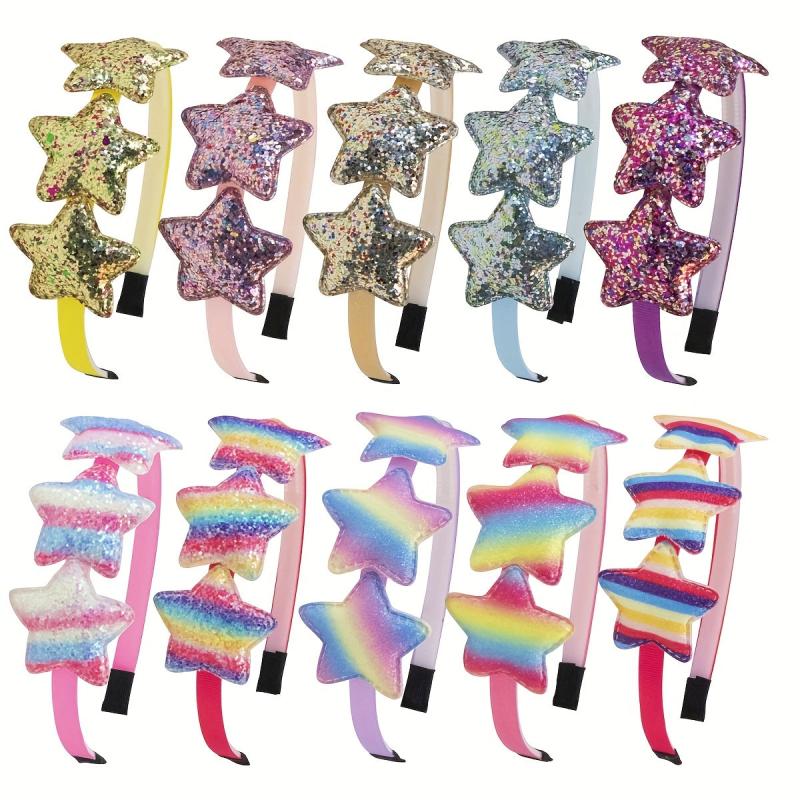 Y2K Star Sequin Headband Glitter Hair Band For Girls Toddlers