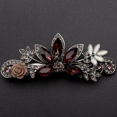 Rhinestone Flower Hair Clip Vintage Barrette Hairpin