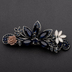 Rhinestone Flower Hair Clip Vintage Barrette Hairpin