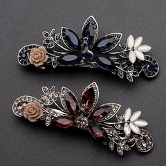 Rhinestone Flower Hair Clip Vintage Barrette Hairpin