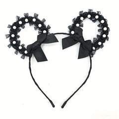 Lace Animal Ears Hair Band Ribbon Bow Cat Ears Decor Headband