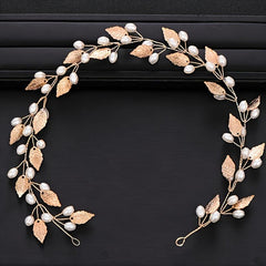 Silver Leaf Pearl Hair Vine for Bride